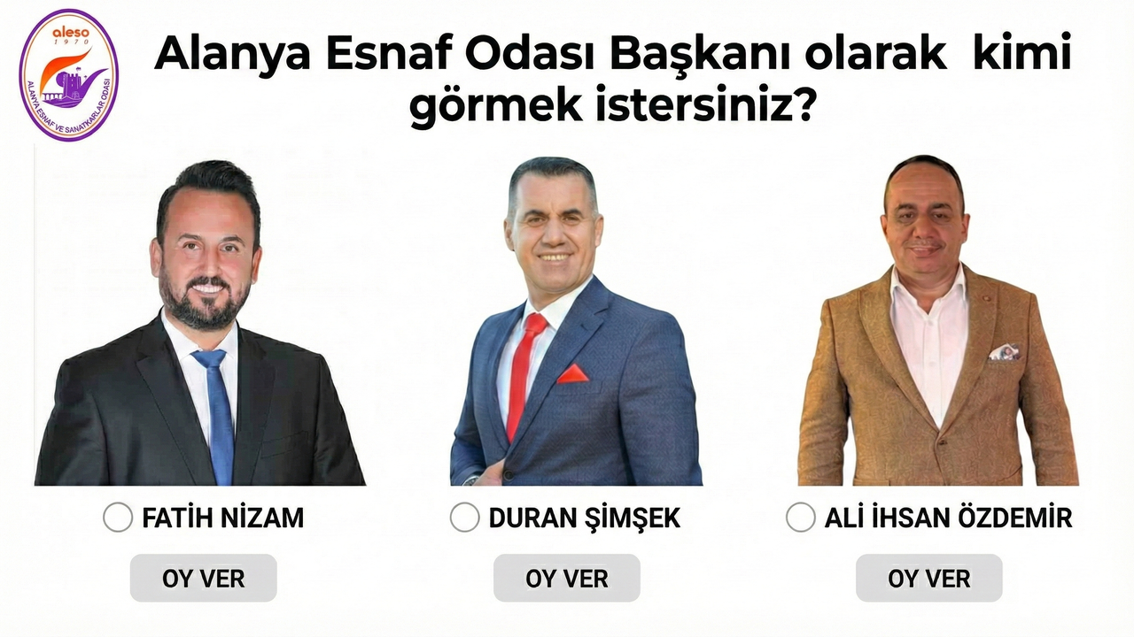 Alanya Esnaf Odası Başkanı olarak kimi görmek istersiniz?