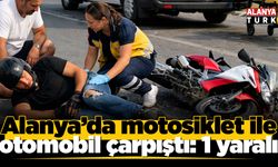 Alanya’da motosiklet ile otomobil çarpıştı: 1 yaralı