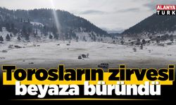 Torosların zirvesi beyaza büründü