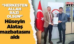 Hüseyin Alataş mazbatasını aldı