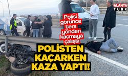 Polisten kaçmak isterken kaza yaptı