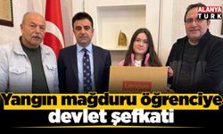 Yangın mağduru öğrenciye devlet şefkati