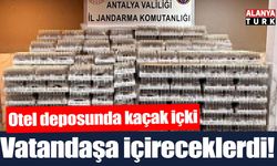 İki otelin deposunda 5 bin litre kaçak ve sahte içki ele geçirildi