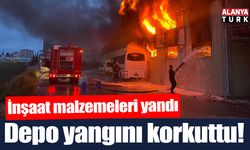 İnşaat malzemeleri deposunda yangın