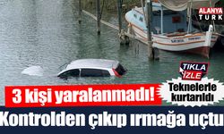 Kontrolden çıkan otomobil ırmağa uçtu