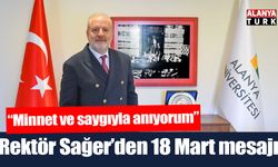 Rektör Sağer'den 18 Mart mesajı