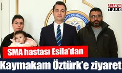 SMA Tip 1 savaşçısı Minik Esila Deniz’den Kaymakam Öztürk’e ziyaret