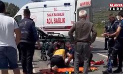 Alanya’da hafif ticari aracın çarptığı bisikletli yaralandı
