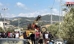 Alanya’da bahçeye devrilen traktör sürücüsü öldü