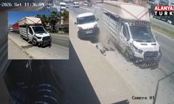 Kamyonetin lastiği patladı, muhtemel facia kılpayı önlendi
