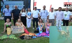 Antalya'da ‘deniz kızları' eşliğinde dip temizliği