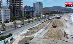 DEV DALGALAR YIKTI, ÇALIŞMALAR HIZ KAZANDI! MAHMUTLAR SAHİL YOLU YENİLENİYOR