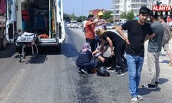 Yağ dökülen yolda kayarak 50 metre sürüklenen motosikletli yaralandı