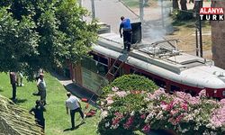 Nostalji tramvayında yangın: Esnafın dikkati tramvayı kül olmaktan kurtardı