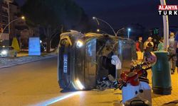Otomobil takla attı, ortalık savaş alanına döndü