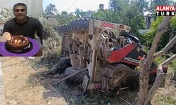 Bahçeye devrilen iş makinesinin sürücüsü hayatını kaybetti
