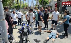 Yaya geçidinden geçen yayaya motosiklet çarptı: 2 yaralı