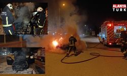 Seyir halindeki otomobil alev topuna döndü
