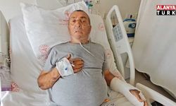 Tur otobüsünün sıkıştırdığı sürücü ağır yaralandı