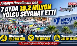 Antalya Havalimanı'nda 7 ayda 19,2 milyon yolcu seyahat etti