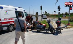 Manavgat'ta devrilen motosikletli yaralandı