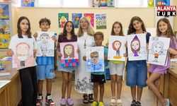 Manavgat’ta çocuklar kendi karikatürlerini çizdi