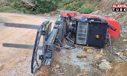 Gazipaşa’da devrilen forkliftin altında kalan sürücü yaralandı