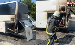 Alanya’da otobüste çıkan yangın söndürüldü