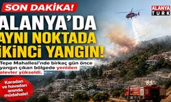Alanya’da aynı noktada ikinci yangın! Ekipler havadan ve karadan müdahale etti