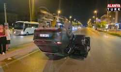 Virajı alamayan araç takla attı, sürücü yaralandı