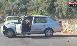Alanya'da yola akan su kazaya neden oldu