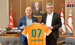 ALANYASPOR BAŞKANI HASAN ÇAVUŞOĞLU’NDAN KKTC CUMHURBAŞKANI ERHÜRMAN’A ZİYARET