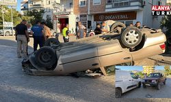 Kamyonet ile çarpışan otomobil ters döndü: 1 yaralı