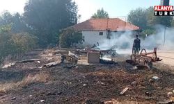 Serik'te çıkan yangında biber serası zarar gördü, alevler eve metreler kala durduruldu