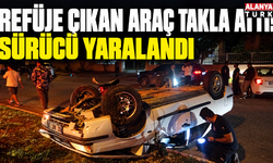 Refüje çıkan araç takla attı! Sürücü yaralandı