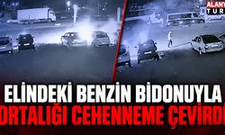 Elinde benzin bidonuyla gelip galerideki 6 aracı ateşe verdi