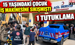 Gazipaşa'da 15 yaşındaki çocuğun iş makinesinin koluna sıkışarak yaralanmasına 2 tutuklama