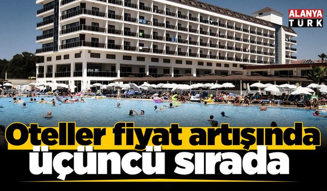 Oteller fiyat artışında üçüncü sırada