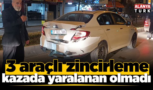 3 araçlı zincirleme kazada yaralanan olmadı