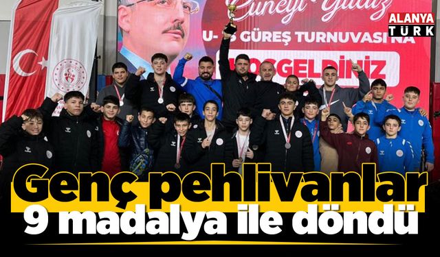 Genç pehlivanlar 9 madalya ile döndü