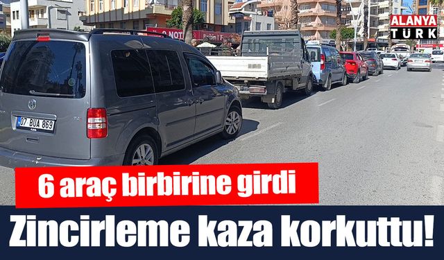 6 aracın karıştığı zincirleme kaza ucuz atlatıldı