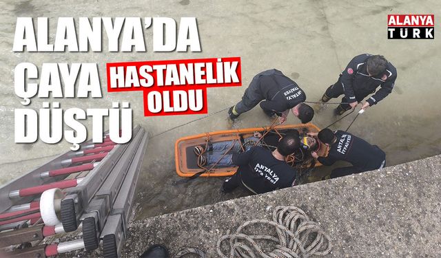 Alanya'da çaya düşen şahıs ekipler tarafından kurtarıldı