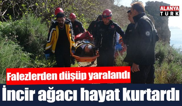 Falezlerde 20 metre yükseklikten düşen adam yaralandı