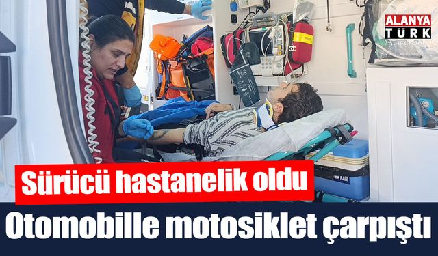 Otomobil ile çarpışan motosikletli yaralandı