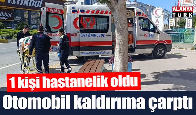 Otomobil kaldırım taşına çarptı: 1 yaralı
