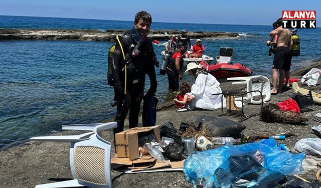 ALANYA İHH ARAMA KURTARMA EKİPLERİNDEN GAZİPAŞA’DA DEV DİP TEMİZLİĞİ