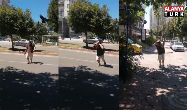 Yolda yürürken kargaların saldırısına uğradı neye uğradığını anlamadı