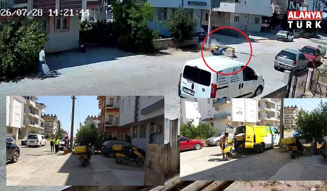 Aşırı sıcaktan etkilenen postacı motosikletiyle aydınlatma direğine çarptı