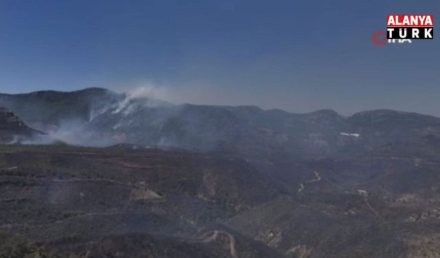 Alanya'daki orman yangınında mücadele ikinci gününde: Bölge dron ile görüntülendi
