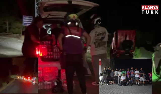 Alanya’da motokuryeler ekiplere malzeme yardımı için seferber oldu